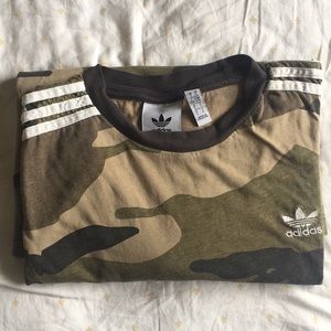 Long Sleeve Camo Adidas T-Shirt
